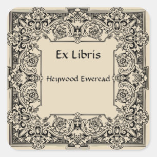 Decoratieve  Bloemen Bloemen Lijsten Bookplate Vierkante Sticker