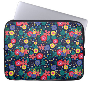 Decoratieve bloemen en bladeren patroon-48675 laptop sleeve