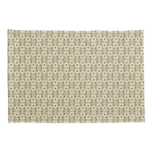 Decoratieve bloemen in wit en beige kussensloop (Achterkant-Rechts)