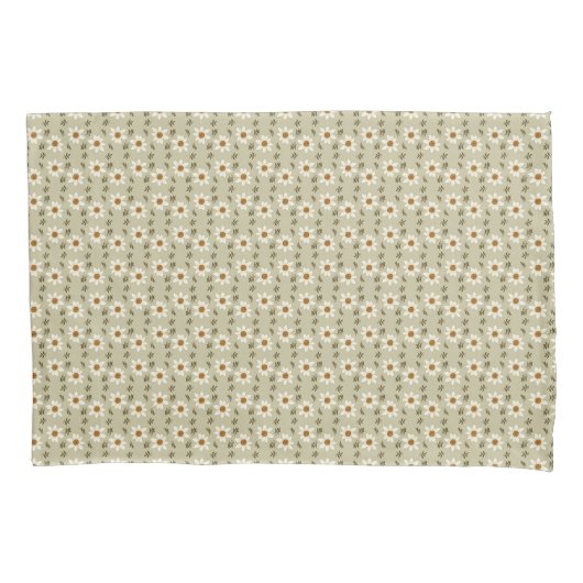 Decoratieve bloemen in wit en beige kussensloop (Voorkant-Links)