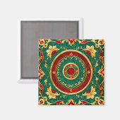 Decoratieve Bloemen Kerstvakantie Magneet (Voorkant / Achterkant)