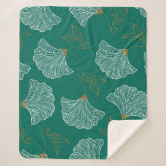 Decoratieve bloemen naadloos patroon sherpa deken