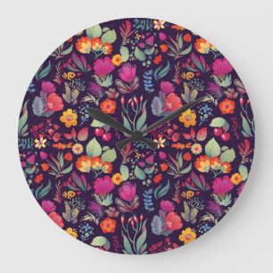Decoratieve bloemen: Naadloze  Doodle Grote Klok
