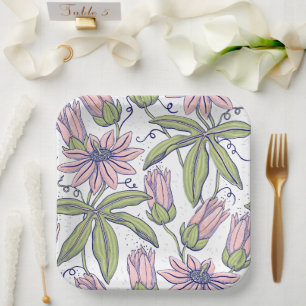 Decoratieve bloemen voor speciale gelegenheden papieren bordje