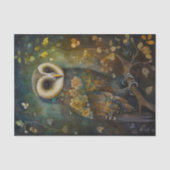 Decoratieve bloemenuil tissuepapier (Voorkant)