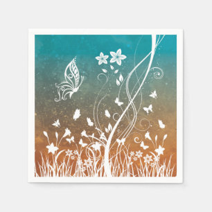 DECORATIEVE BLOEMENVLINDERS PAPIER DECOUPAGE SERVET