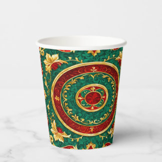 Decoratieve Bloemige Kerst Vakantie Papieren Beker