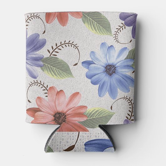 Decoratieve bloemolieverf tegels. blikjeskoeler (Voorkant)