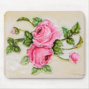 Decoratieve Boeket Roze Rozen Computer Muismat