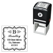 Decoratieve Bracket Lijst Monogram Retouradres Zelfinktende Stempel (In situ)