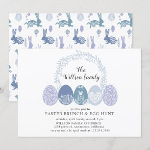 Decoratieve Bunny en Paaseieren Uitnodiging tot ui