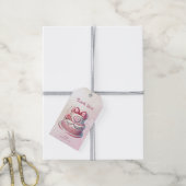 Decoratieve Cake Roze Bow Gift Label Cadeaulabel (Met Touw)
