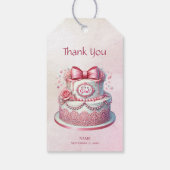 Decoratieve Cake Roze Bow Gift Label Cadeaulabel (Achterkant)