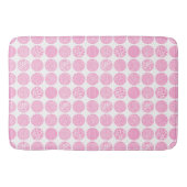 Decoratieve cirkels - Roze en wit Badmat (Voorkant)