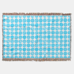 Decoratieve cirkels - Sky Blue en White Deken