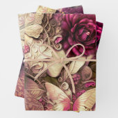 Decoratieve collage Butterflies en Rozen Inpakpapier Vel (In situ)