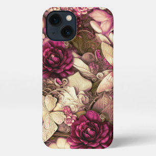 Decoratieve collage Butterflies en Rozen iPhone 13 Hoesje