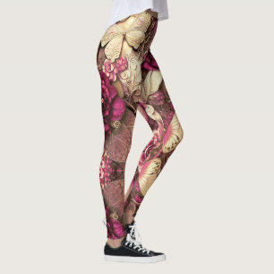 Decoratieve collage Butterflies en Rozen Leggings