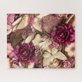 Decoratieve collage Butterflies en Rozen Legpuzzel (Horizontaal)