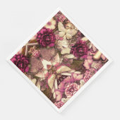 Decoratieve collage Butterflies en Rozen Servet (Hoek)