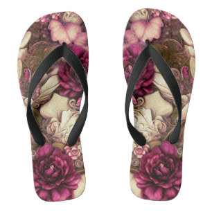 Decoratieve collage Butterflies en Rozen Teenslippers