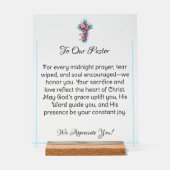 Decoratieve Cross Pastor Waardering Acryl Teken Acryl Bord (Voorkant)