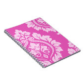 Decoratieve Damask Art I - Licht op donkerroze Notitieboek (Rechterzijde)