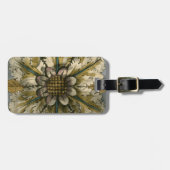 Decoratieve demask Rosette op grijze achtergrond Bagagelabel (Voorkant horizontaal)