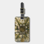 Decoratieve demask Rosette op grijze achtergrond Bagagelabel (Voorkant verticaal)