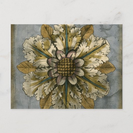 Decoratieve demask Rosette op grijze achtergrond Briefkaart (Voorkant)
