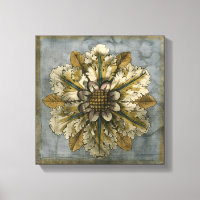 Decoratieve demask Rosette op grijze achtergrond