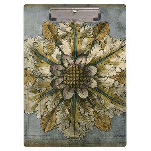 Decoratieve demask Rosette op grijze achtergrond Klembord