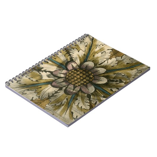 Decoratieve demask Rosette op grijze achtergrond Notitieboek (Linkerzijde)