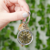 Decoratieve demask Rosette op grijze achtergrond Sleutelhanger (Hand)