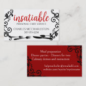 Decoratieve Eating Utensils Catering visitekaartje (Voorkant / Achterkant)