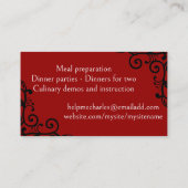 Decoratieve Eating Utensils Catering visitekaartje (Achterkant)