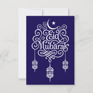 Decoratieve Eid Mubarak kalligrafie kunst Bedankkaart