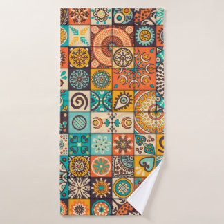 Decoratieve elementen: handgetekend patroon badhanddoek