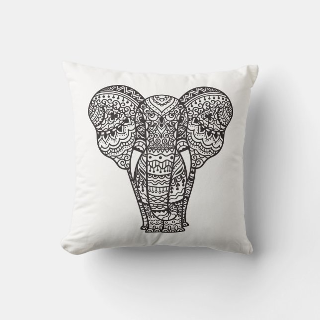 Decoratieve ellefantiestijl kussen (Voorkant)