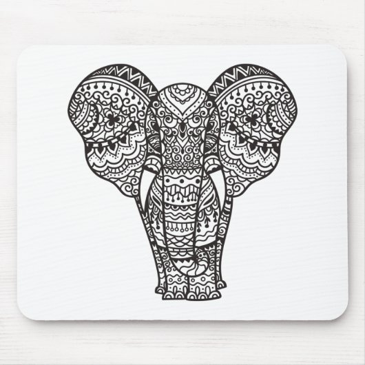 Decoratieve ellefantiestijl muismat (Voorkant)