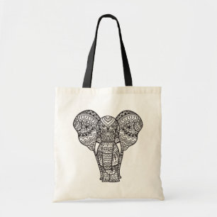 Decoratieve ellefantiestijl tote bag