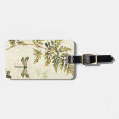 Decoratieve Ferns en een Dragonfly Bagagelabel (Voorkant horizontaal)