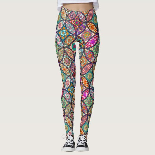 Decoratieve Floral/Mandala-Leggings Leggings (Voorkant)