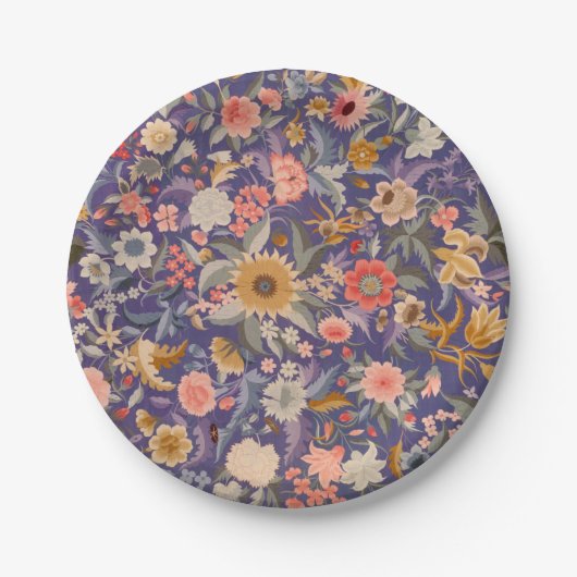 Decoratieve Floral Print Papieren Bordje (Voorkant)