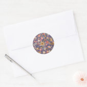 Decoratieve Floral Print Ronde Sticker (Envelop)