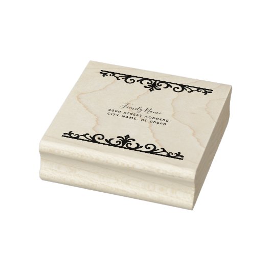 Decoratieve Floral Retour Adres Rubber Stamp Rubberstempel (Stempel)