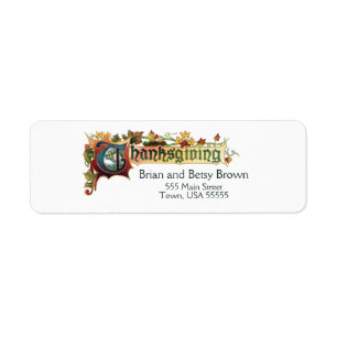 Decoratieve Floral Thanksgiving Etiket