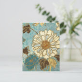 Decoratieve Florals in blauw en wit Briefkaart (Staand voorkant)