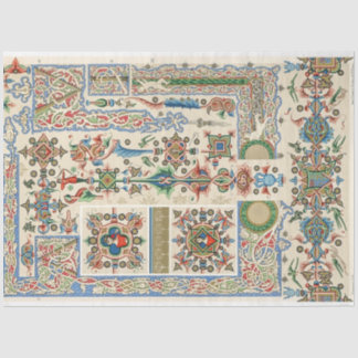 Decoratieve foldergrenzen en patronen ontkoppelen tissuepapier