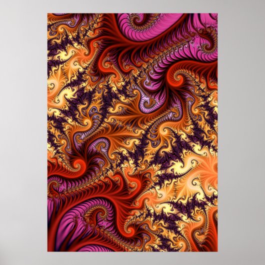 Decoratieve fractale spieren poster (Voorkant)